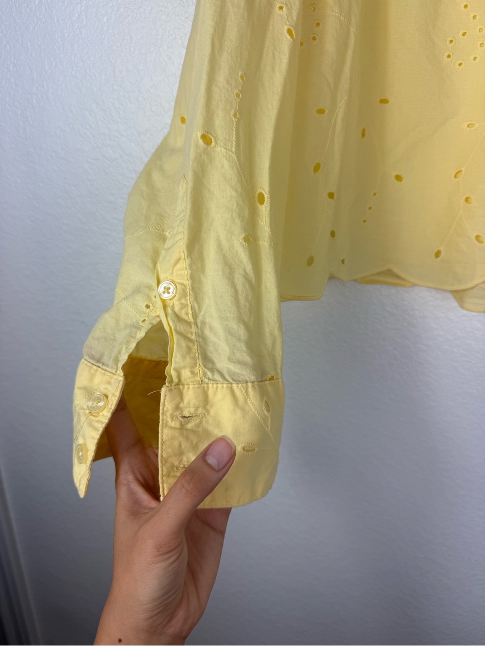 a new day Yellow Eyelet High Waist Shorts and blouse set size S - Picture 4 of 13